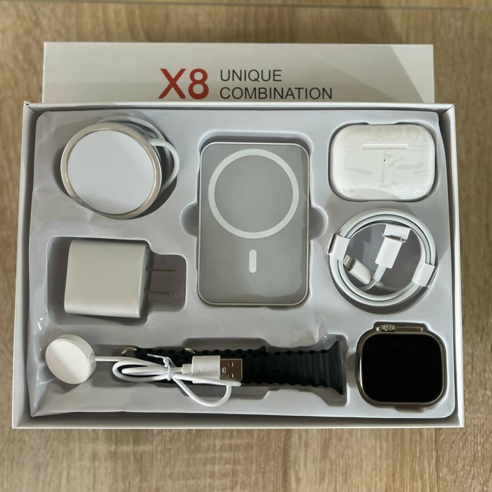 Combo Reloj Smartwatch X8 Ultra Audífonos In Ear Power Bank