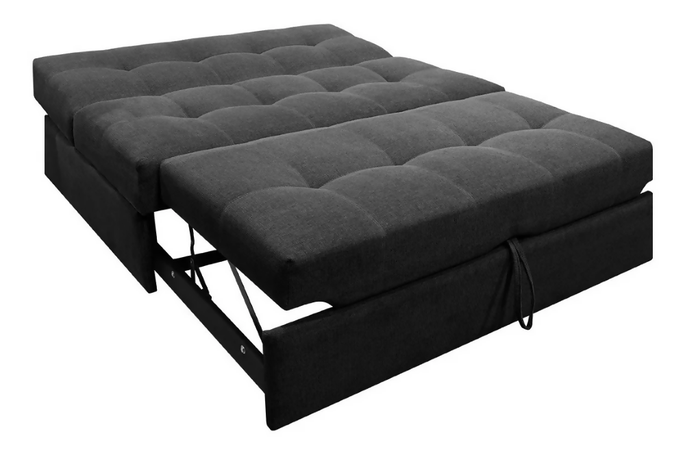 Sofá Cama Angela Con Brazos Tela Negro