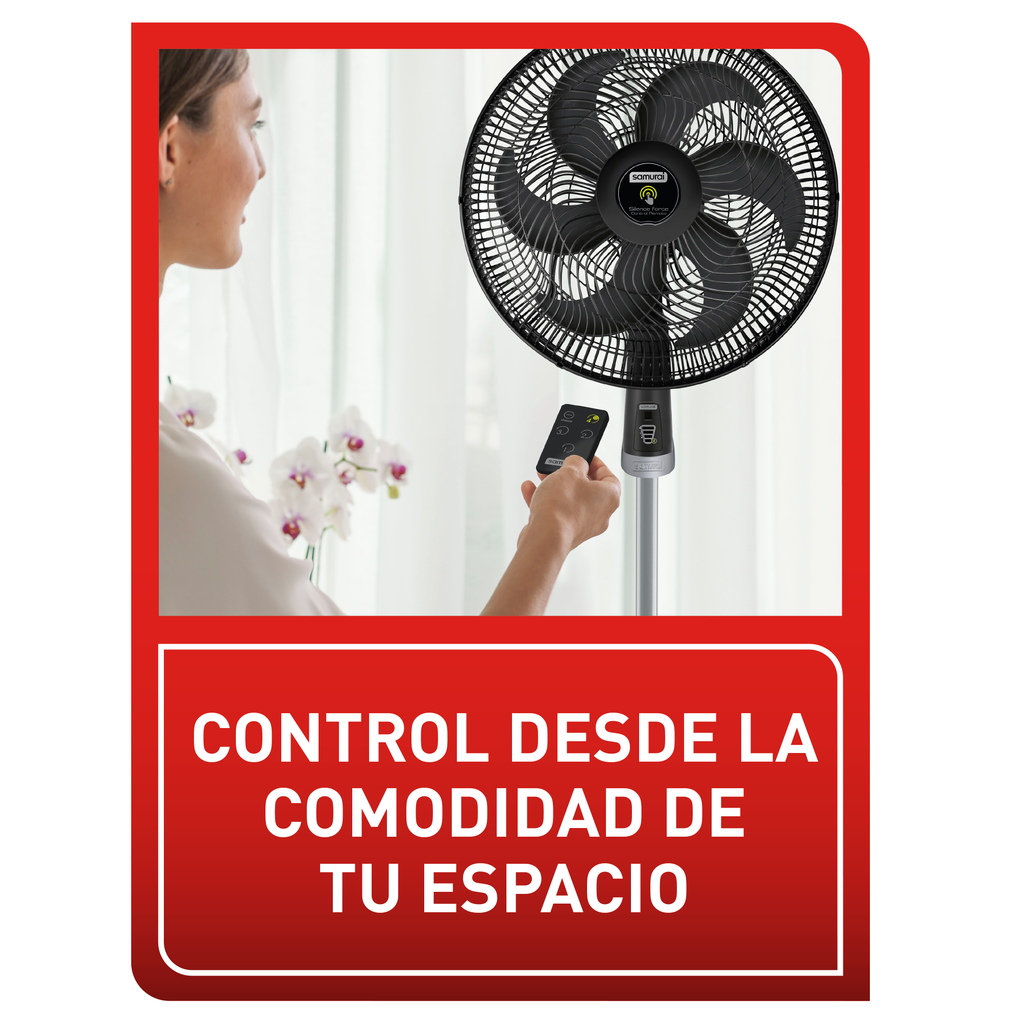 Ventilador Silence Force Control Remoto Pedestal Negro