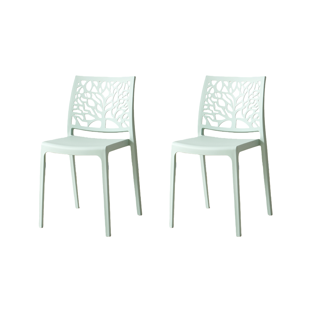 Set de 2 Sillas Harlem, Azul Claro, con Espaldar en Forma de Árbol y Diseño Minimalista