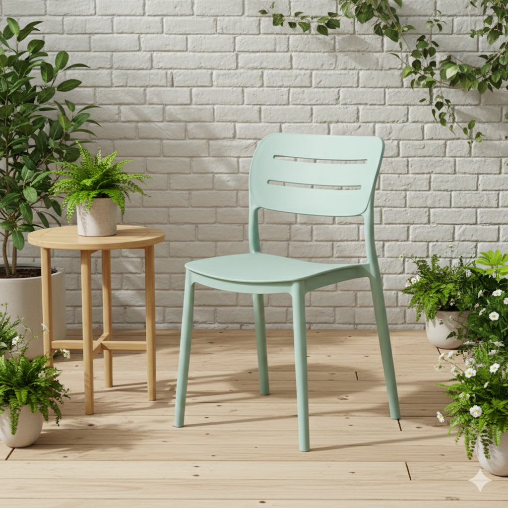 Silla Harriman, Azul claro , Con medio espaldar y diseño minimalista