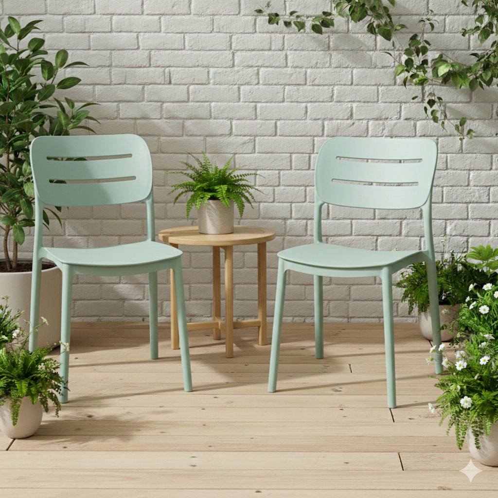 Silla Harriman, Azul claro , Con medio espaldar y diseño minimalista X2