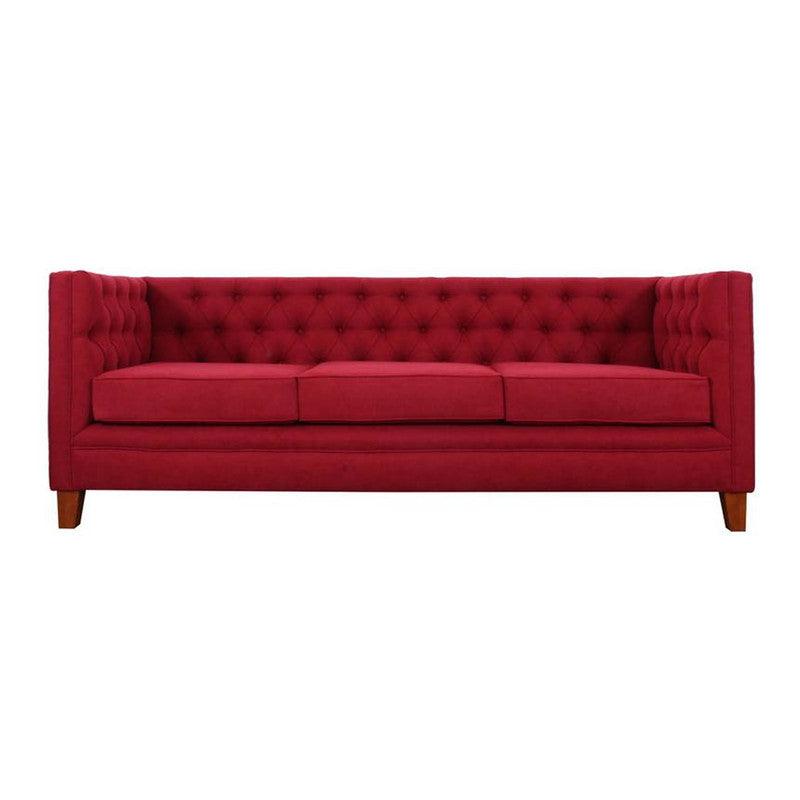 Sofá Patrica 3 puestos Rojo tela 207x80x80
