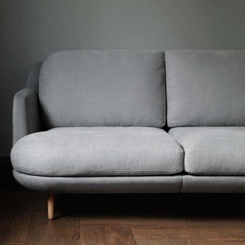Sofá Empe 2 puestos Gris terciopelo anti fluidos 160x93x75