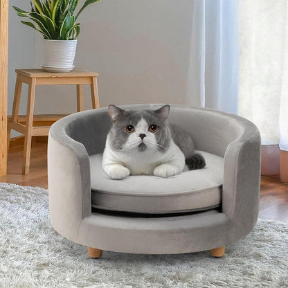 Sofá Circular 1 puestos Gris tela pet friendly 60x1x13