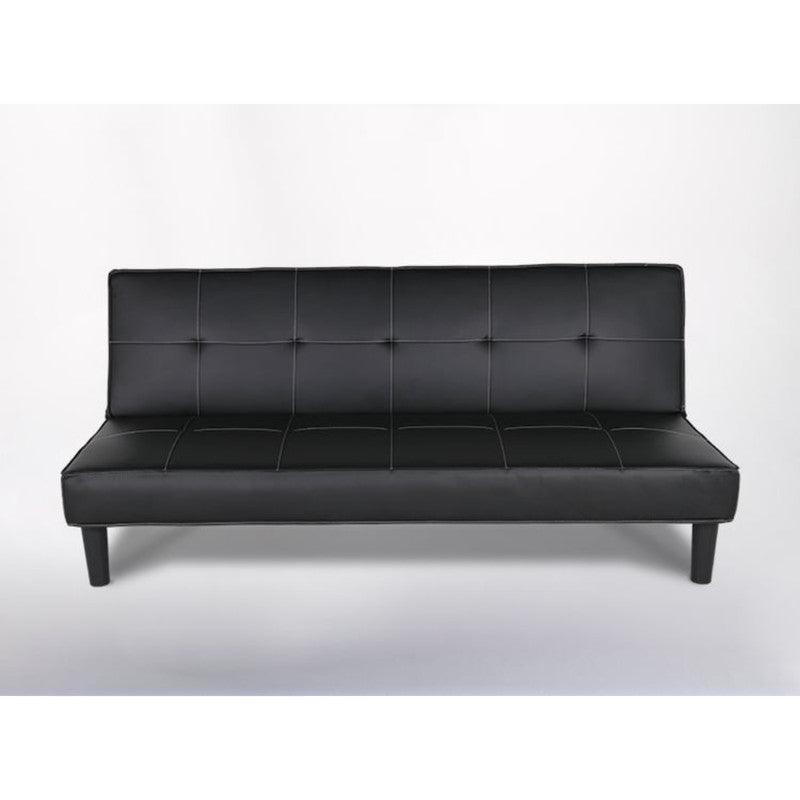 Sofá Belgrado 3 puestos Negro cuerina 179x77x93