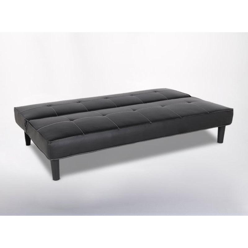 Sofá Belgrado 3 puestos Negro cuerina 179x77x93