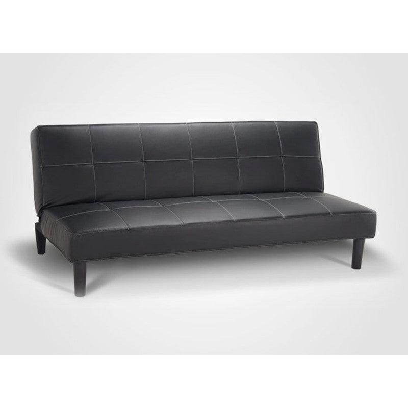Sofá Belgrado 3 puestos Negro cuerina 179x77x93