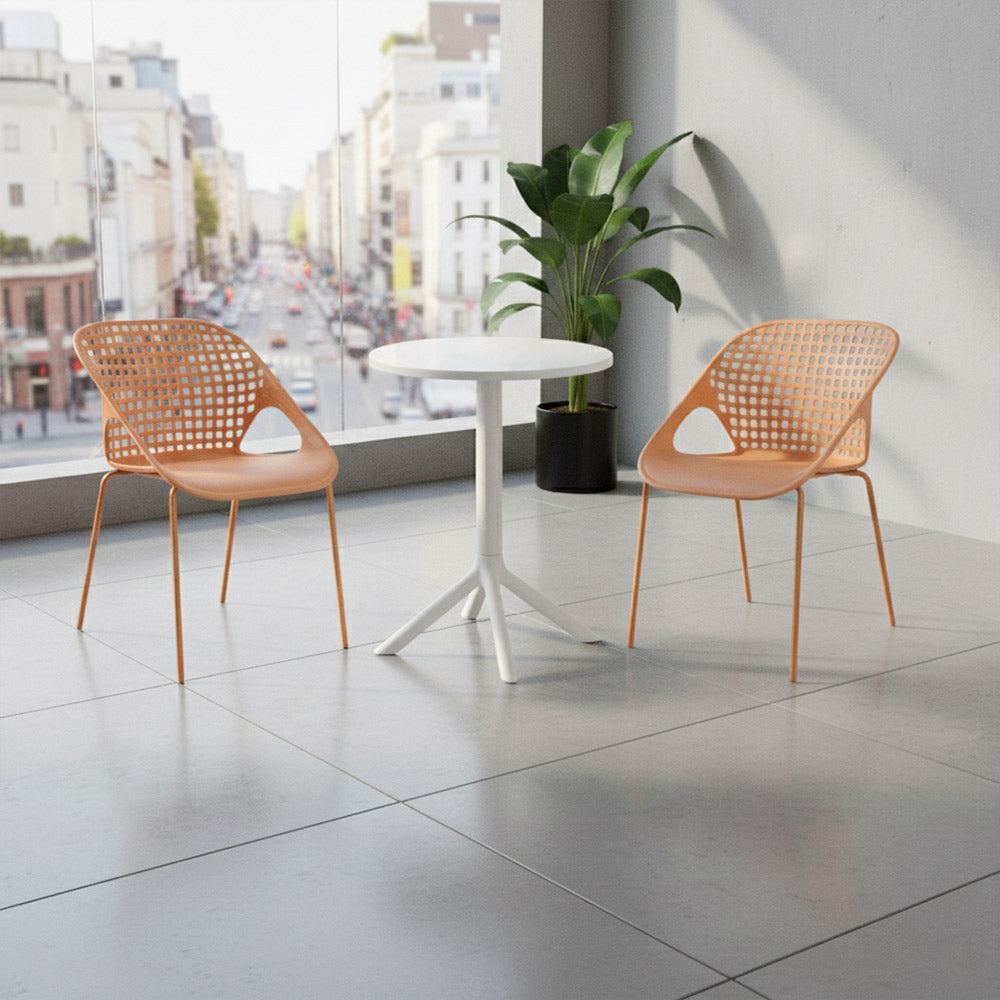Set de 2 Sillas Senit con Brazos, Color Naranja, con Espaldar y Diseño Moderno