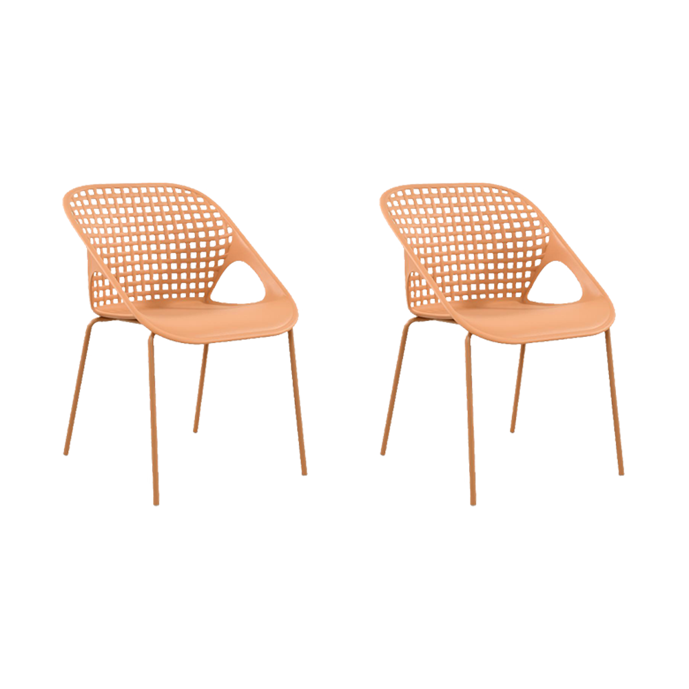 Set de 2 Sillas Senit con Brazos, Color Naranja, con Espaldar y Diseño Moderno