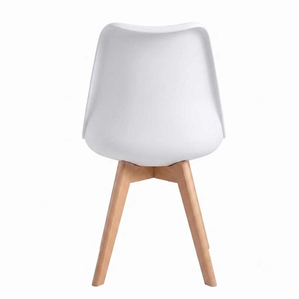 Kit Silla Derik, Color Blanco y Café Claro, con Espaldar y Patas en Madera X2