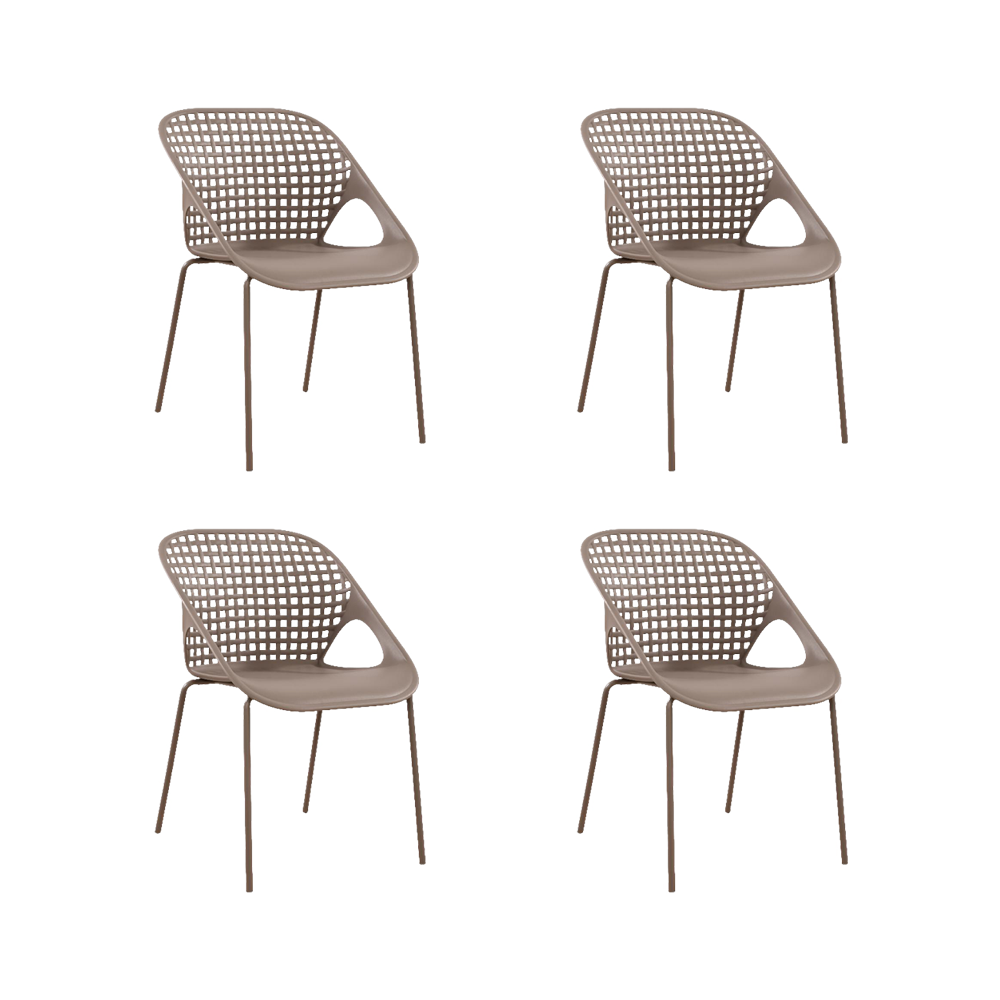 Combo Talos, Incluye una Mesa y 4 Sillas Color Taupe