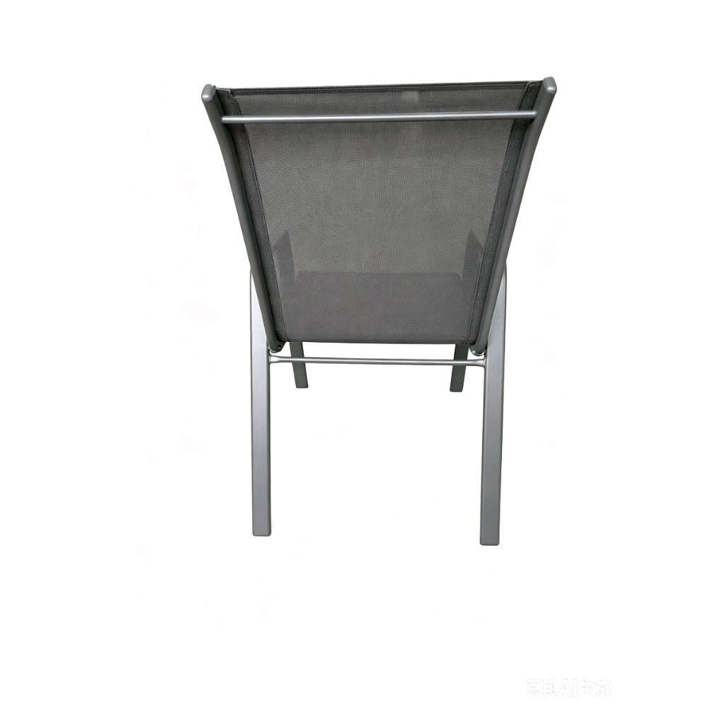 Silla de Terraza Char, Gris, con Brazos y Patas de Metal