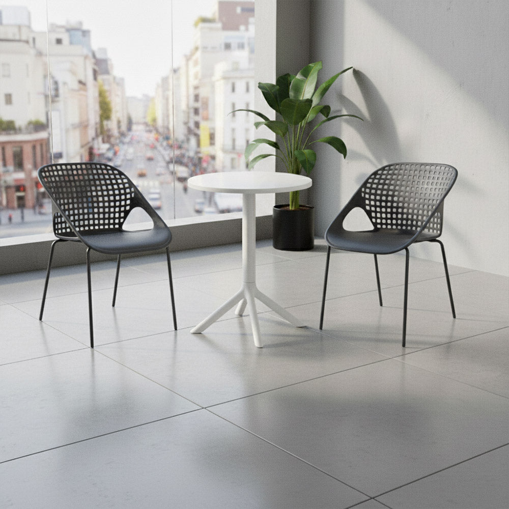 Silla Senit con Brazos, Color Negro, Con espaldar y diseño Moderno X2