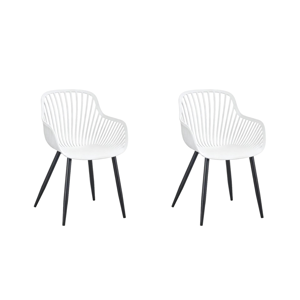 Silla Victoria, Blanco, Con espaldar minimalista y diseño moderno X2