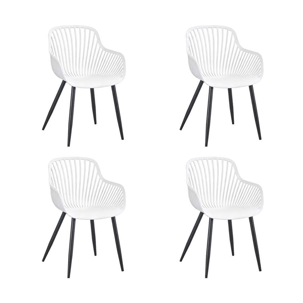 Silla Victoria, Blanco, Con espaldar minimalista y diseño moderno X4