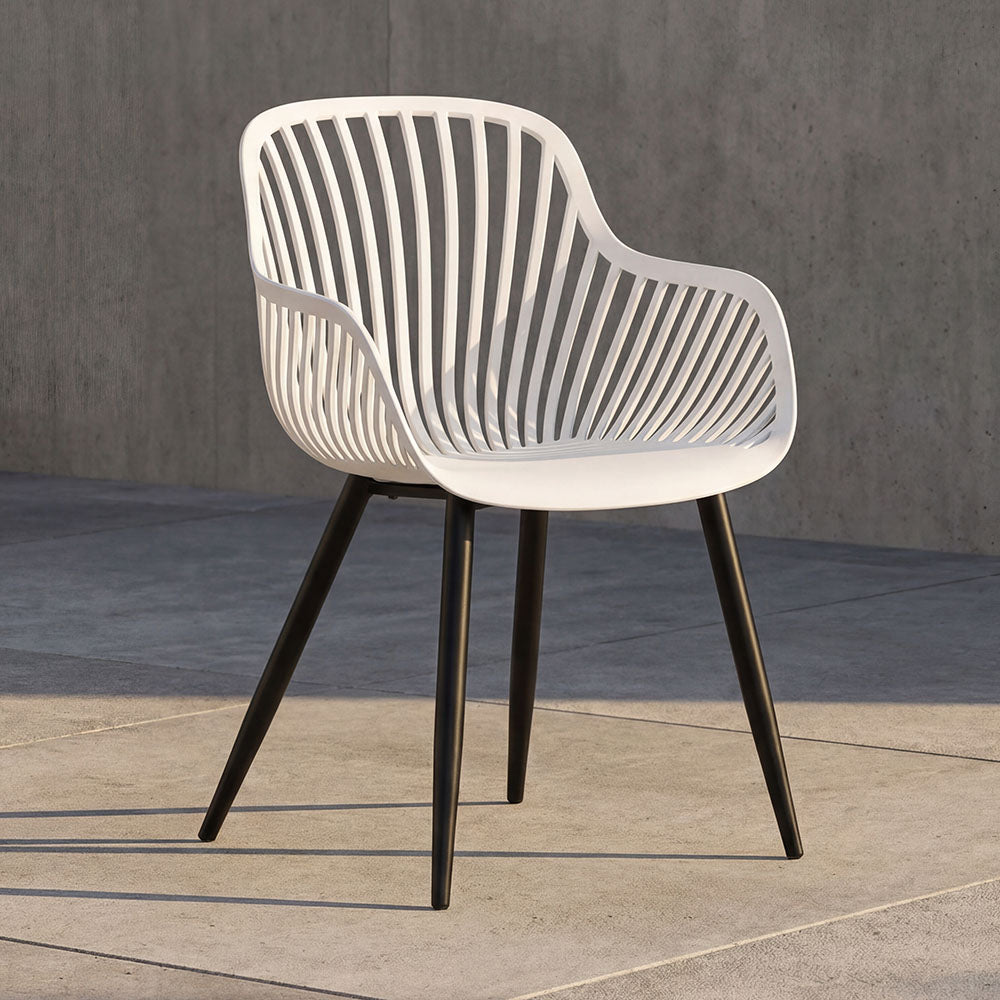 Silla Victoria, Blanco, Con espaldar minimalista y diseño moderno