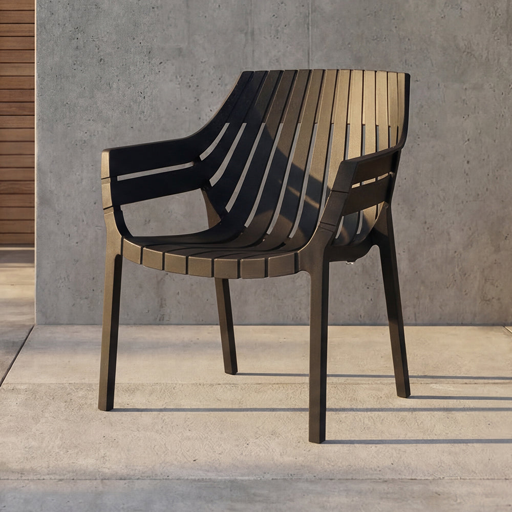 Silla con Brazos Arena, Negro, con espaldar y diseño moderno