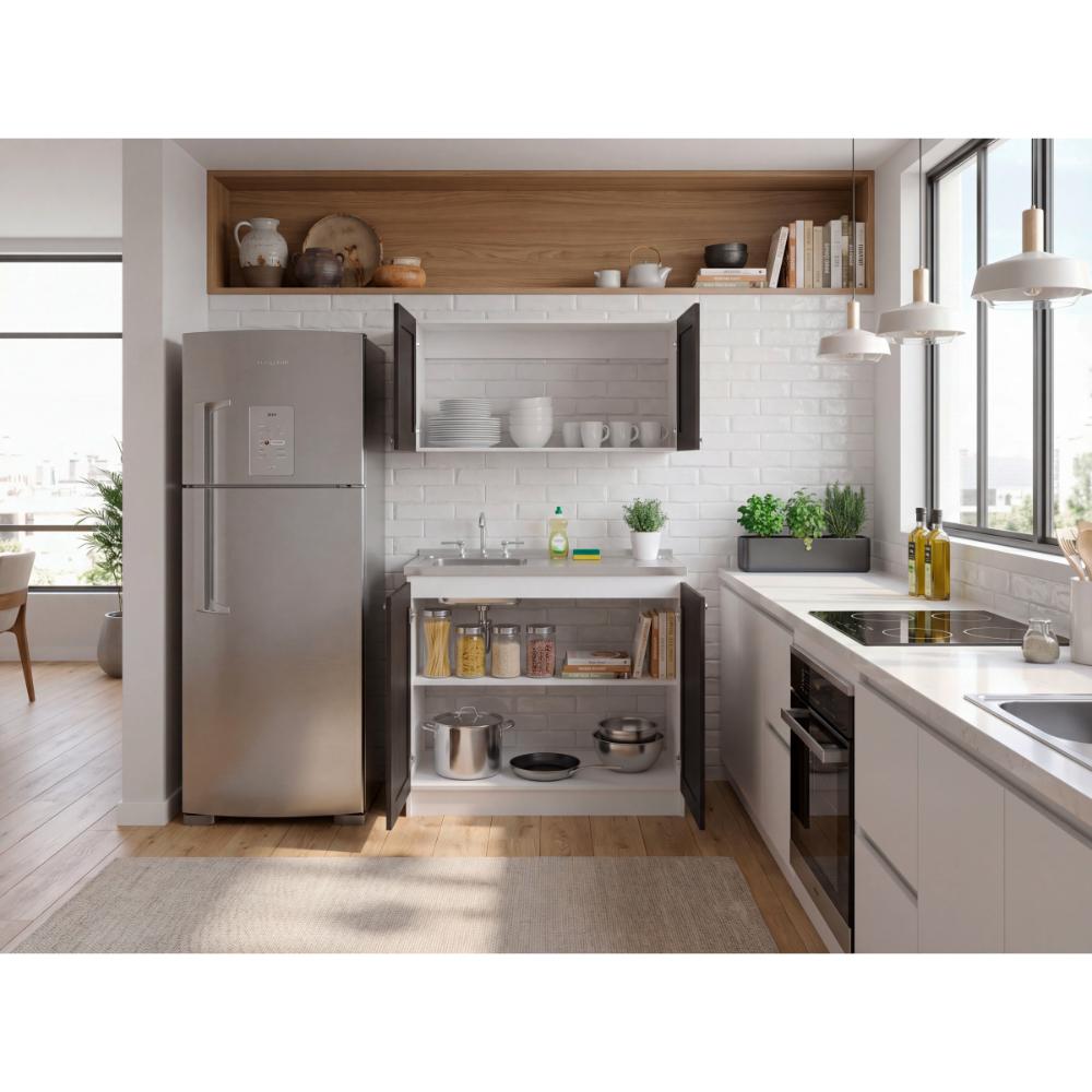 Cocina Integral Toronto, Blanco y Nogal, Incluye Mesón Izquierdo ZF