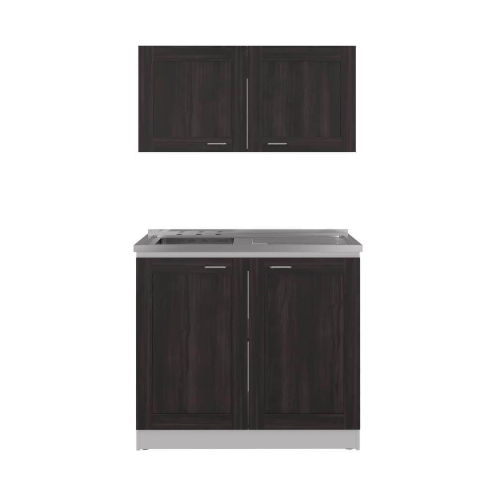 Cocina Integral Toronto, Blanco y Nogal, Incluye Mesón Izquierdo ZF