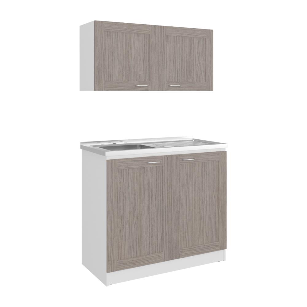 Cocina Integral Toronto, Kronos Blanco y Positano,  Incluye Mesón Izquierdo ZF