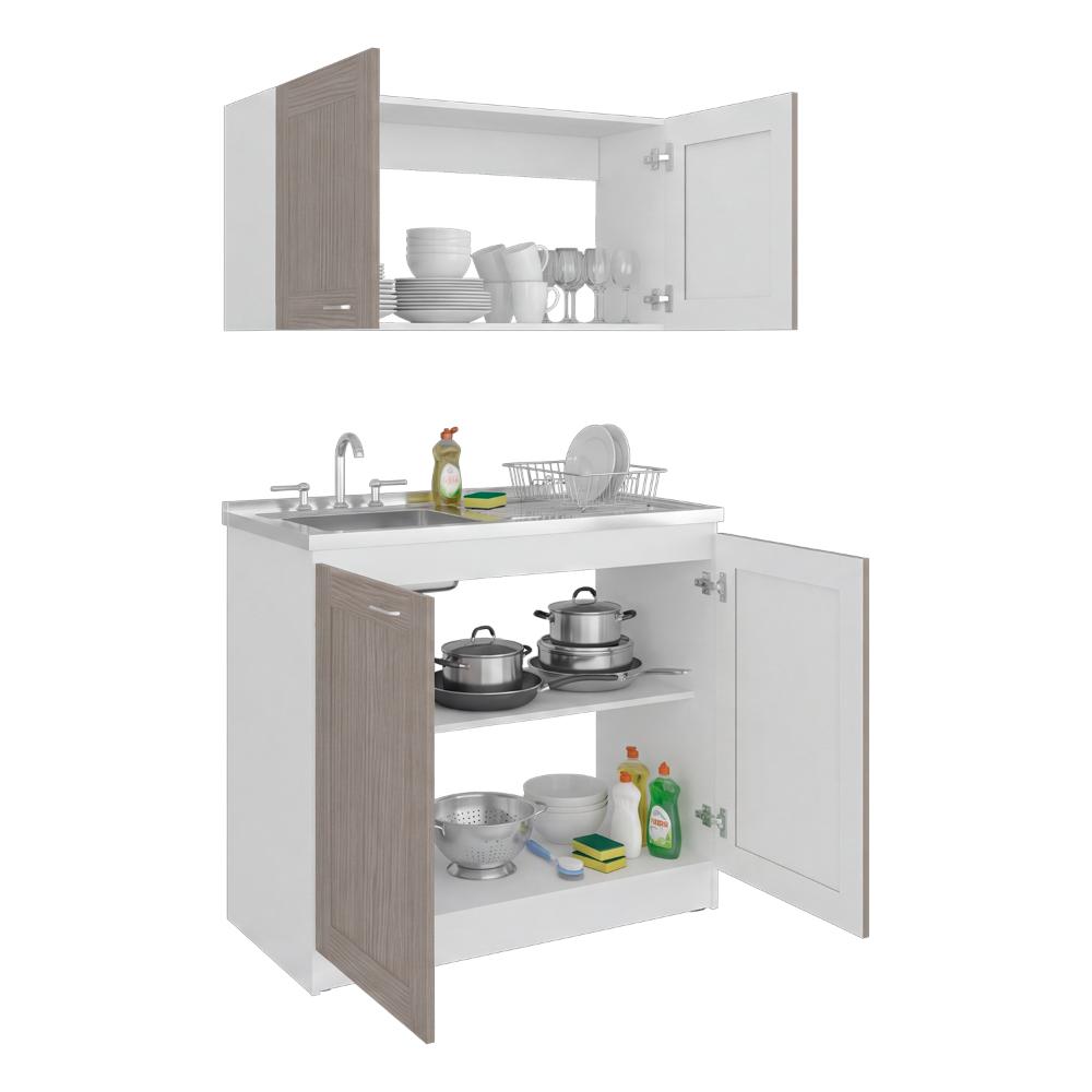 Cocina Integral Toronto, Kronos Blanco y Positano,  Incluye Mesón Izquierdo ZF