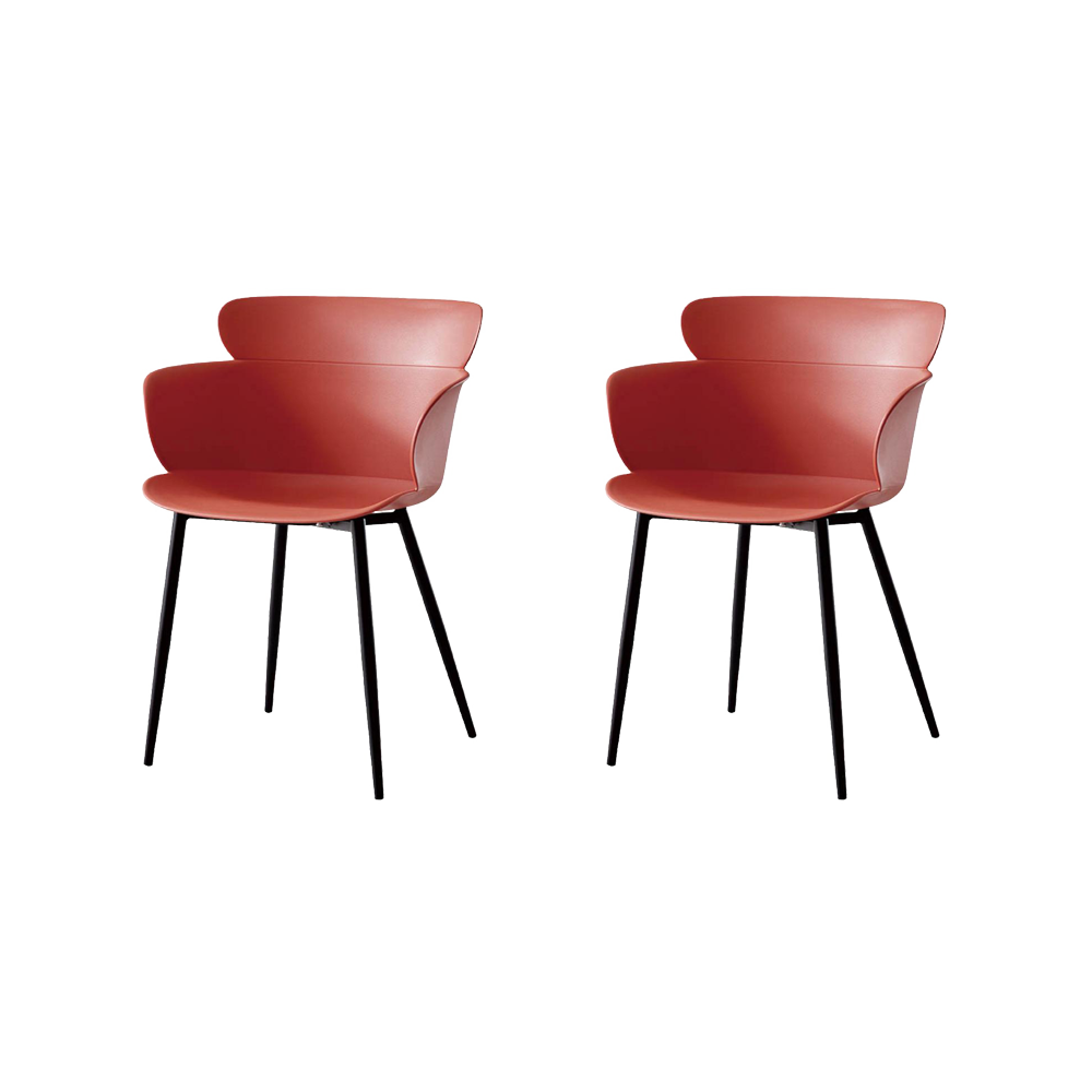 Silla Miami con Brazos, Color Rojo, Con espaldar y diseño Moderno X2