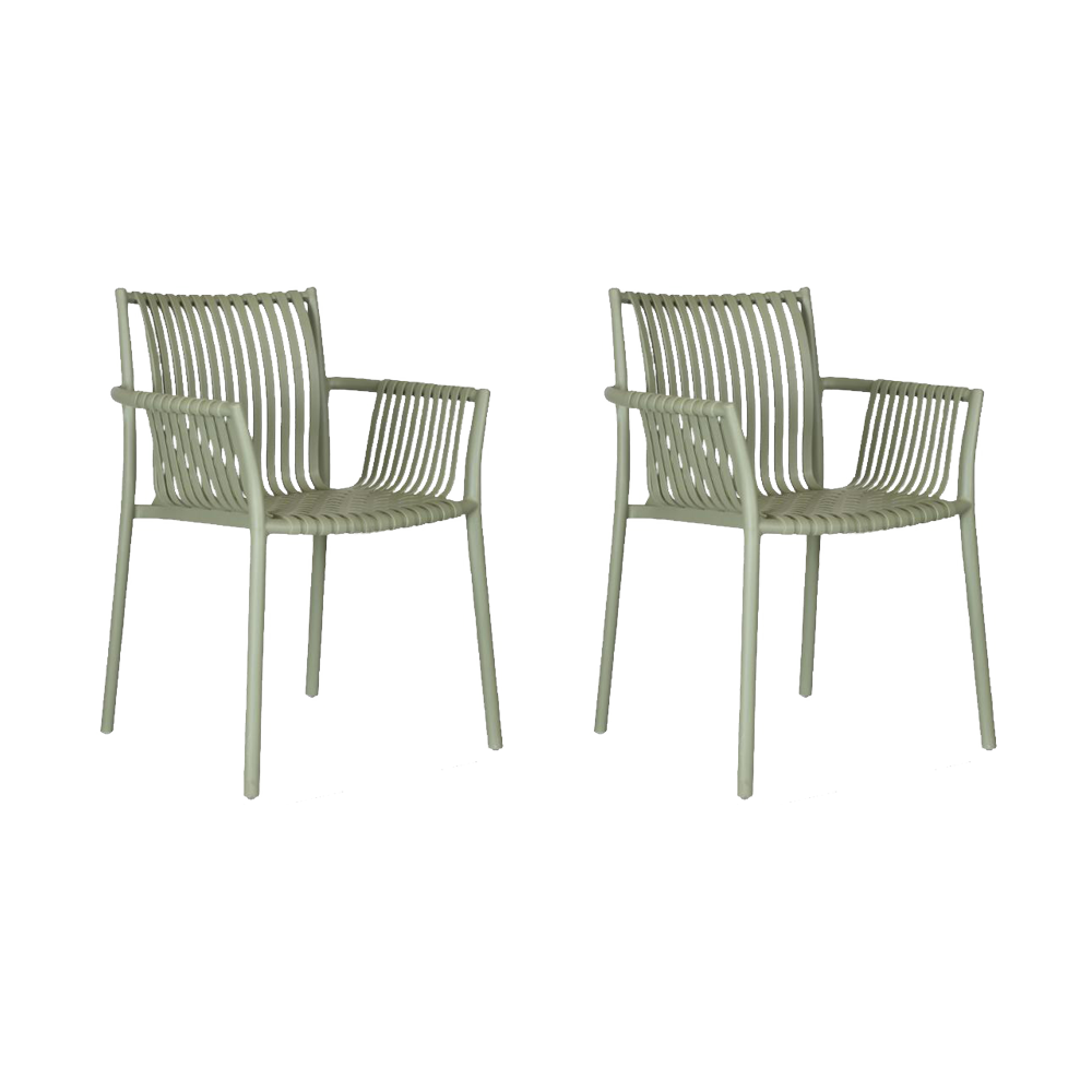 Silla Madrid con Brazos, Color Verde Olivo, Con espaldar y diseño Moderno X2