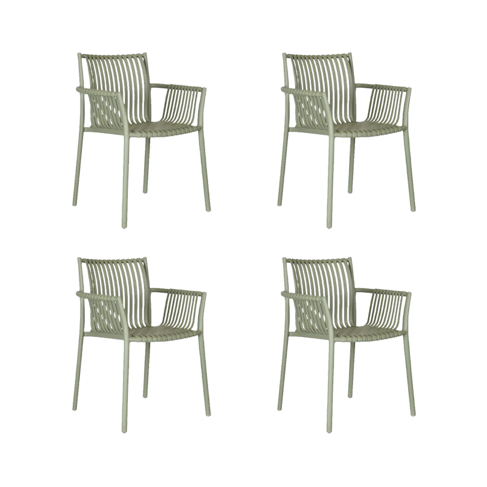 Silla Madrid con Brazos, Color Verde Olivo, Con espaldar y diseño Moderno X4