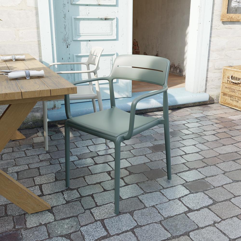 Combo Polet, Incluye una Mesa y 4 Sillas Color Verde Olivo