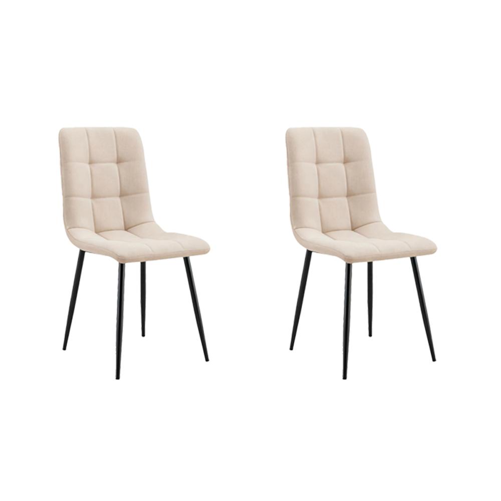 Silla de Comedor Flex, Color Beige, con Espaldar y Diseño Moderno X2