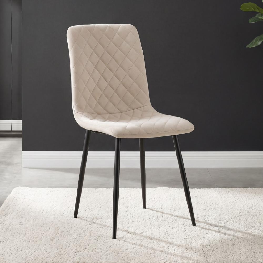 Silla de Comedor Loretto, Beige, con Espaldar y Diseño Moderno