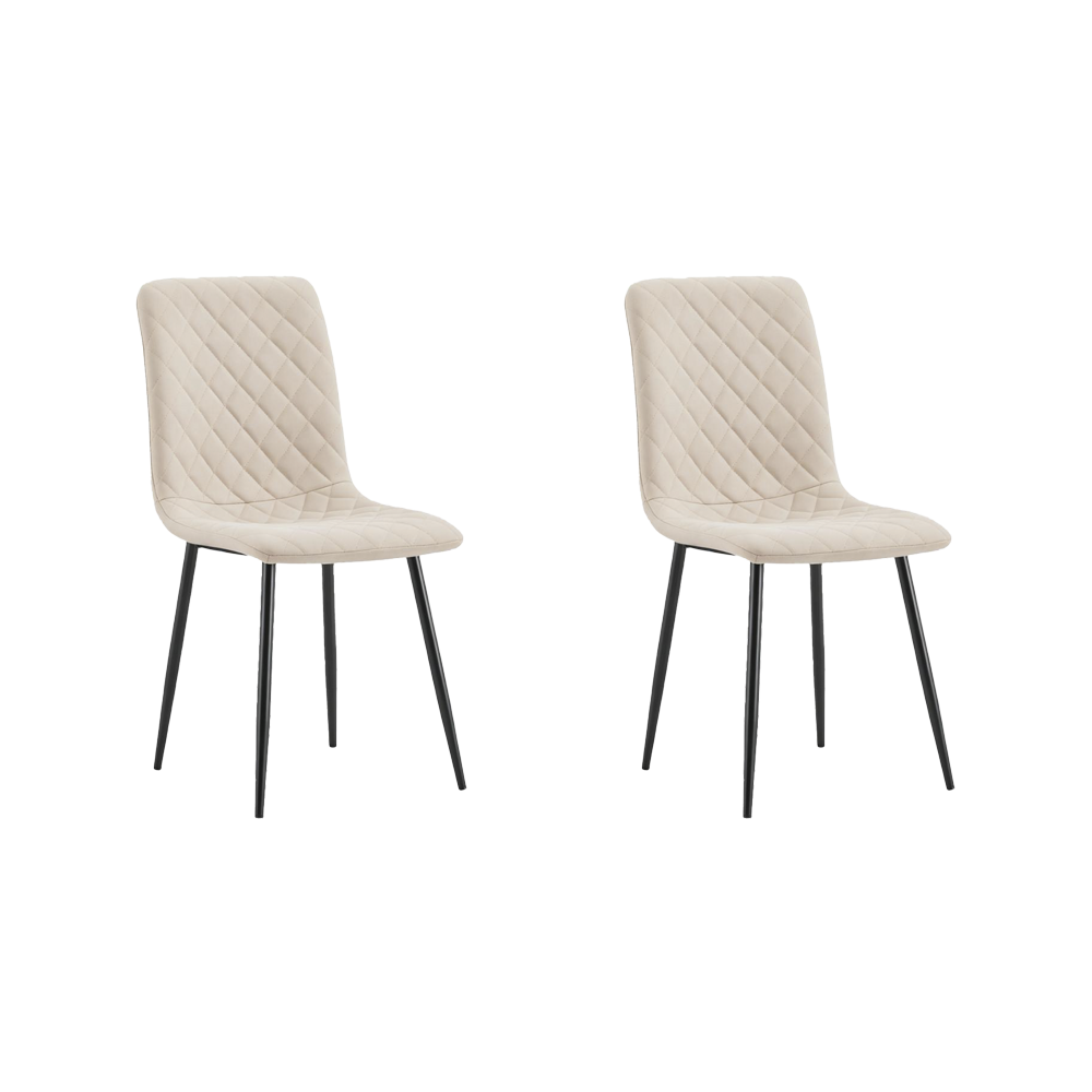 Silla de Comedor Loretto, Beige, con Espaldar y Diseño Moderno X2
