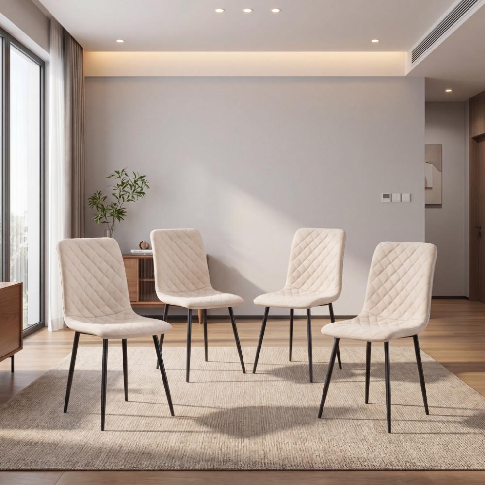 Combo para Sala Silver, Incluye Mesa Redonda de Vidrio y 4 Sillas