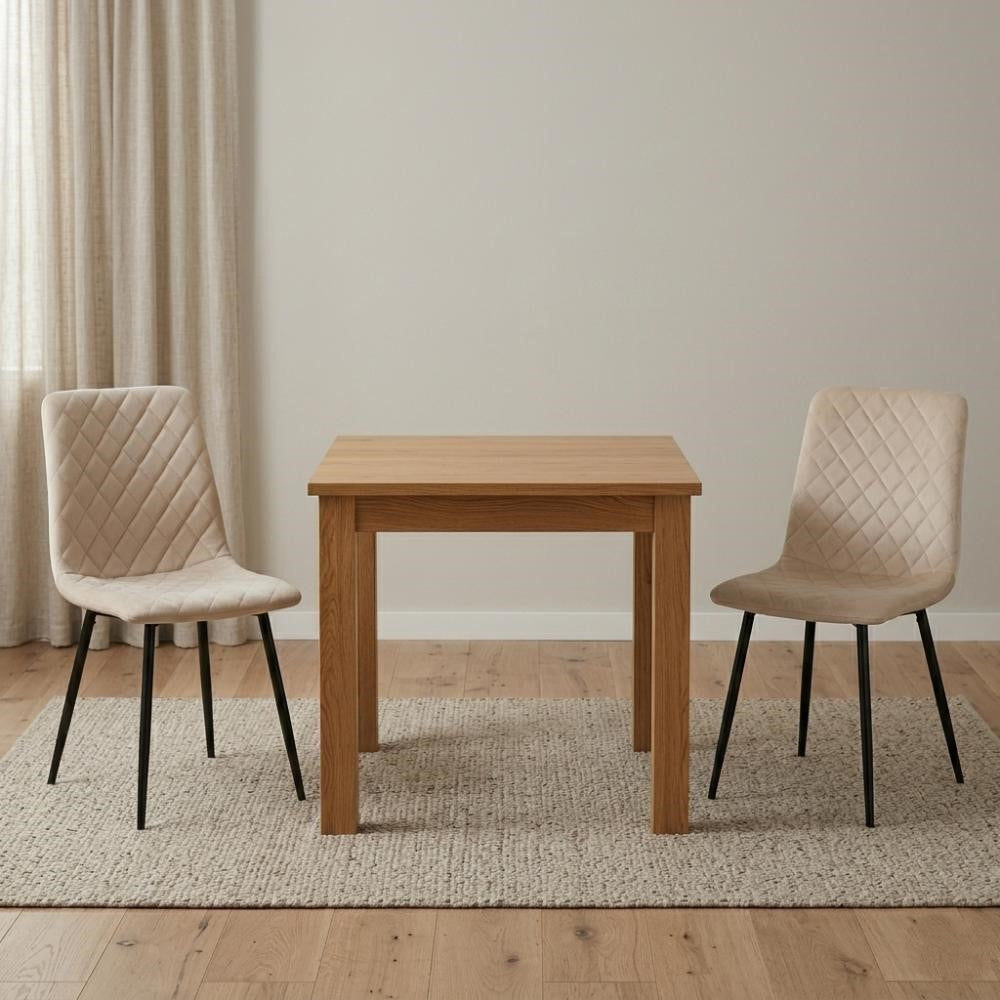 Silla de Comedor Loretto, Beige, con Espaldar y Diseño Moderno