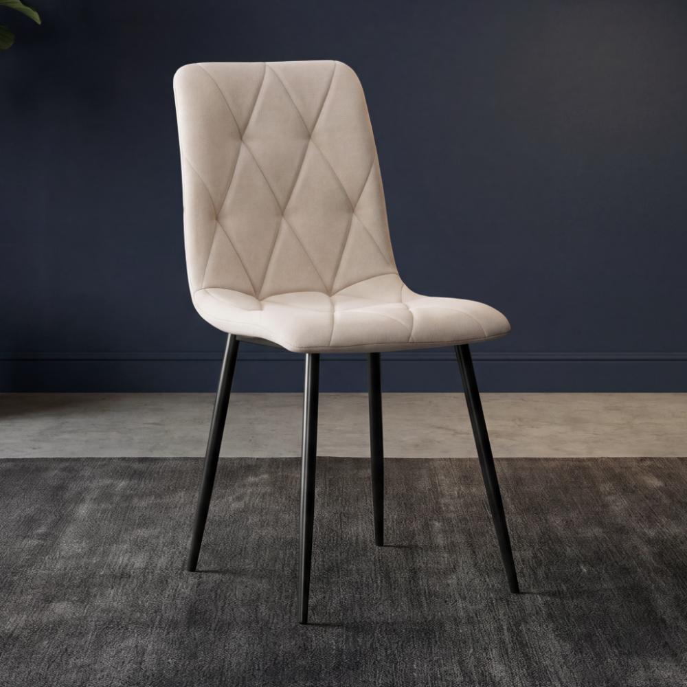 Silla de Comedor Napoles, Beige, con Espaldar y Diseño Moderno