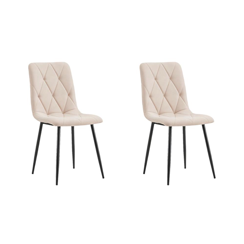 Silla de Comedor Napoles, Beige, con Espaldar y Diseño Moderno X2