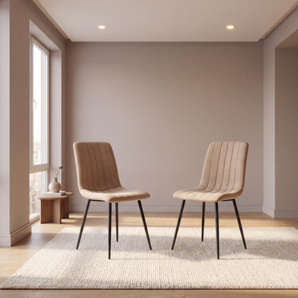 Silla de Comedor Lusitano, Café, con Espaldar y Diseño Moderno X2