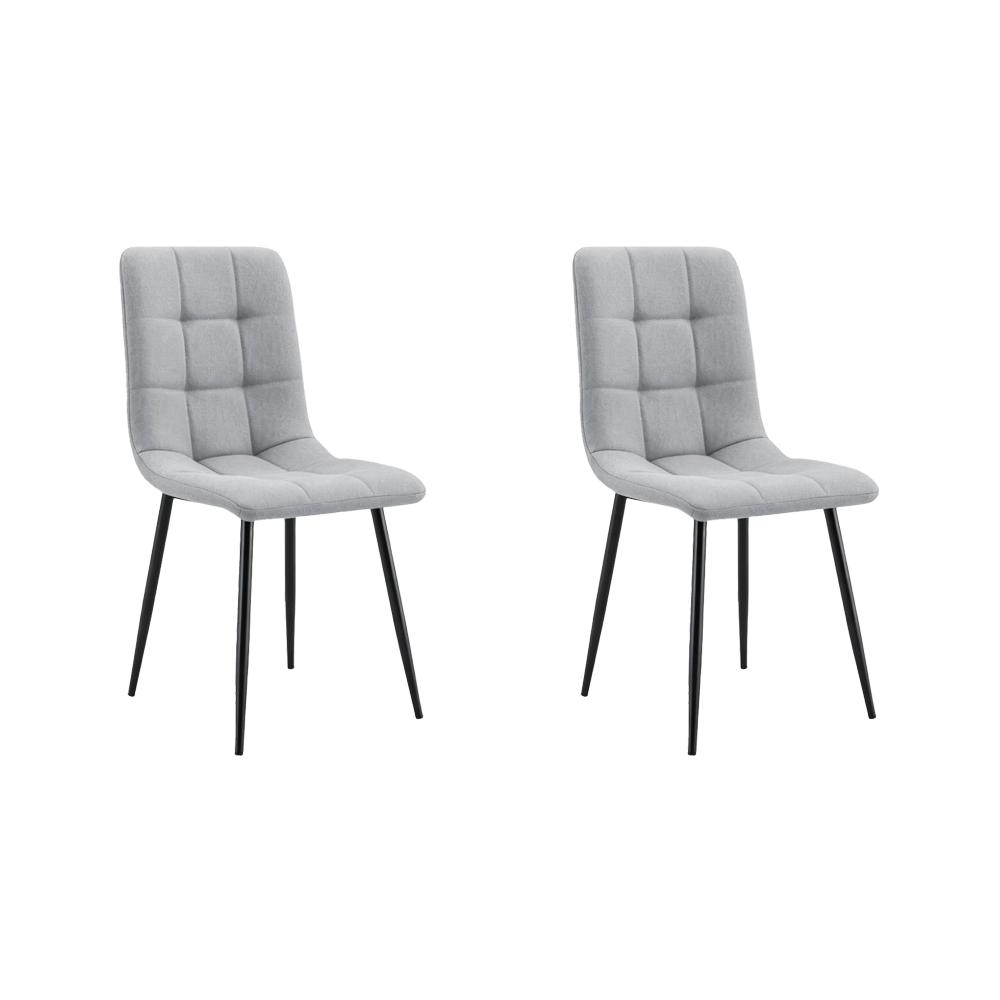 Silla de Comedor Flex, Color Gris, con Espaldar y Diseño Moderno X2
