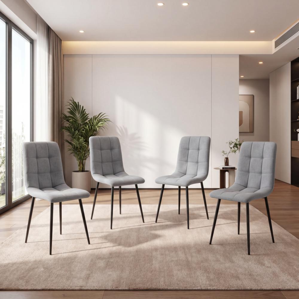 Combo Arven, Incluye una Mesa y 4 Sillas Color Gris