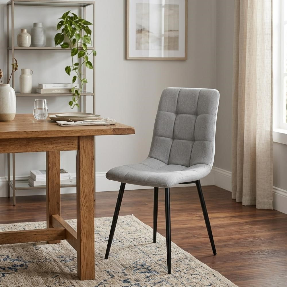 Silla de Comedor Flex, Color Gris, con Espaldar y Diseño Moderno