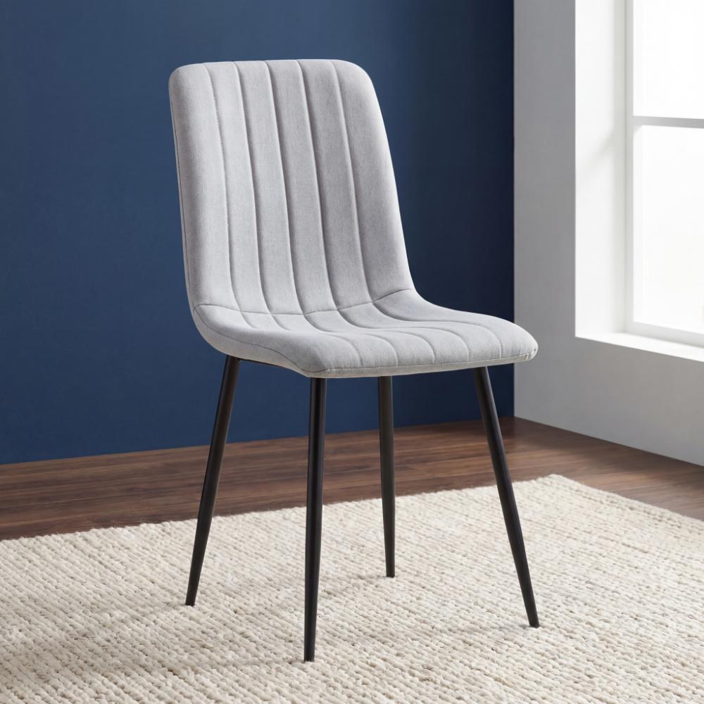 Silla de Comedor Lusitano, Gris, con Espaldar y Diseño Moderno