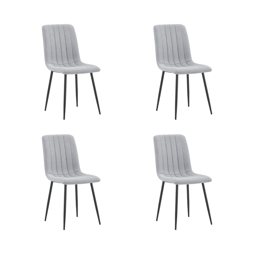Silla de Comedor Lusitano, Gris, con Espaldar y Diseño Moderno X4
