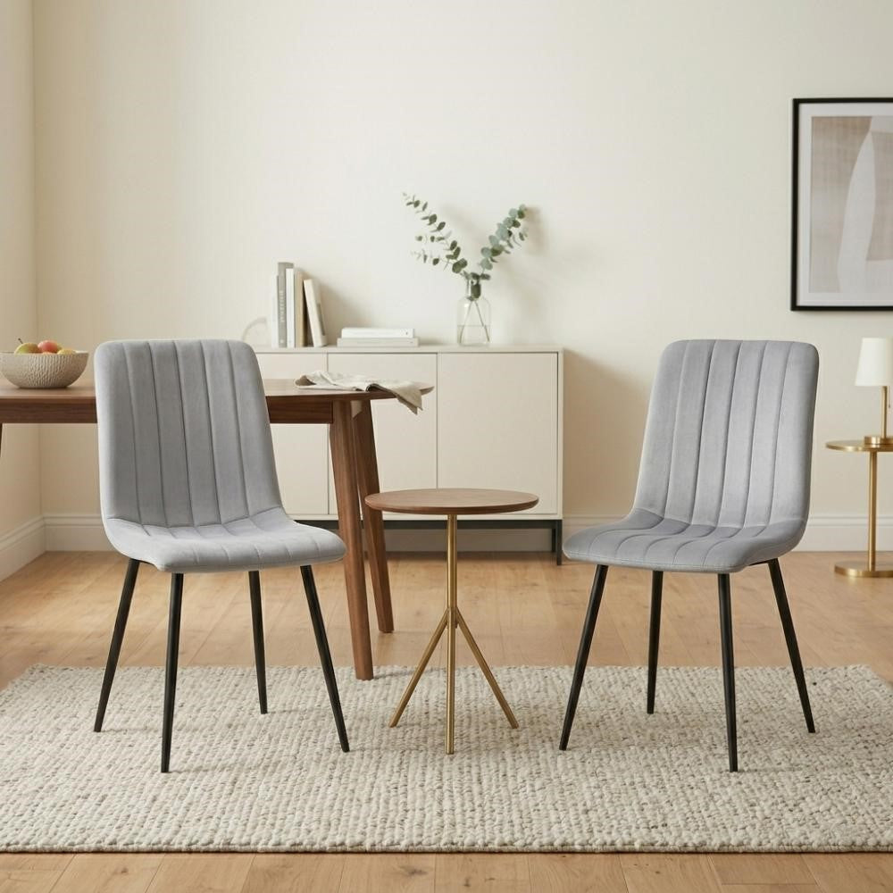 Silla de Comedor Lusitano, Gris, con Espaldar y Diseño Moderno