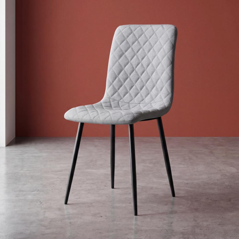 Silla de Comedor Sorrento, Gris Claro, con Espaldar y Diseño Moderno