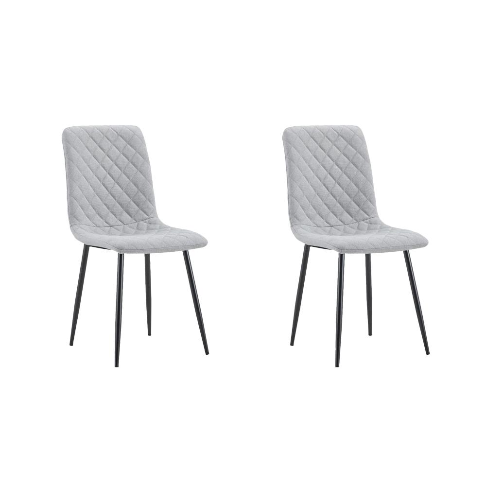 Silla de Comedor Sorrento, Gris Claro, con Espaldar y Diseño Moderno X2