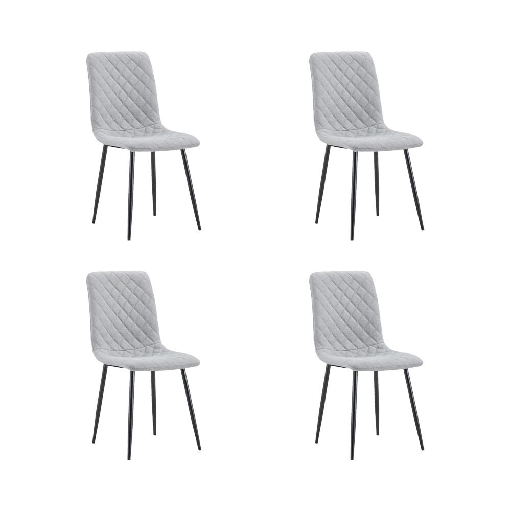 Silla de Comedor Sorrento, Gris Claro, con Espaldar y Diseño Moderno X4
