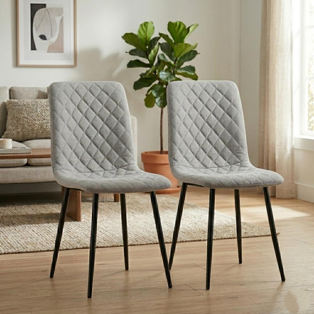Silla de Comedor Sorrento, Gris Claro, con Espaldar y Diseño Moderno X2