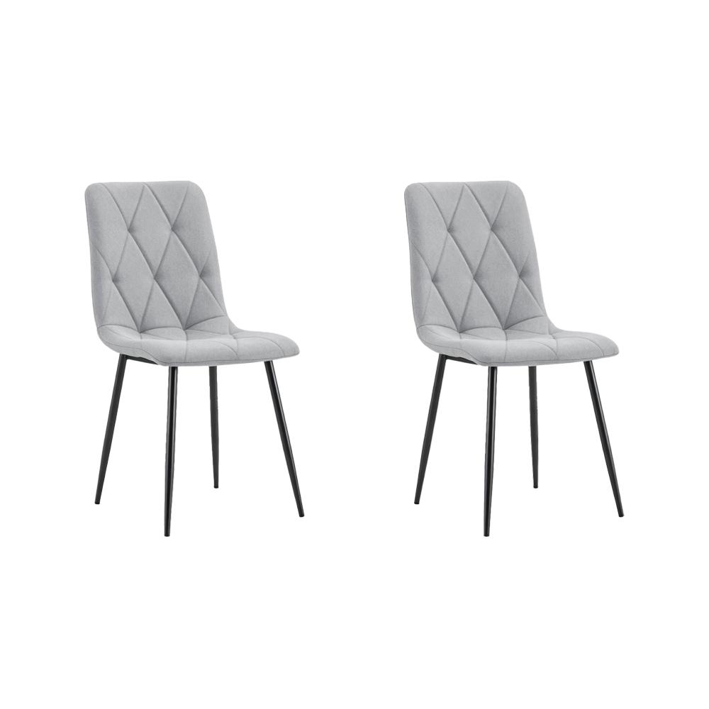 Silla de Comedor Napoles, Gris, con Espaldar y Diseño Moderno X2