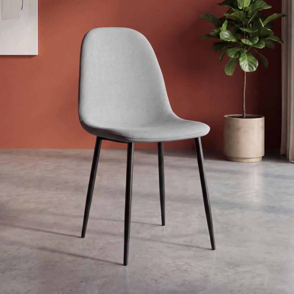Silla de Comedor Margarita, Gris, con Espaldar y Diseño Moderno